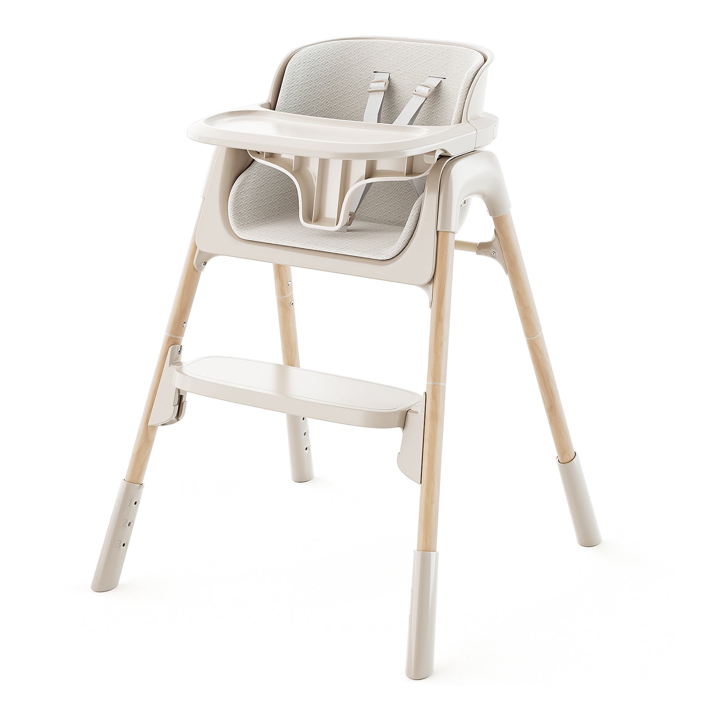 4-in-1 Baby Feeding Chairs with Detachable Dishwasher Tray for Babies and Toddlers Easy Clean High chair, Beige