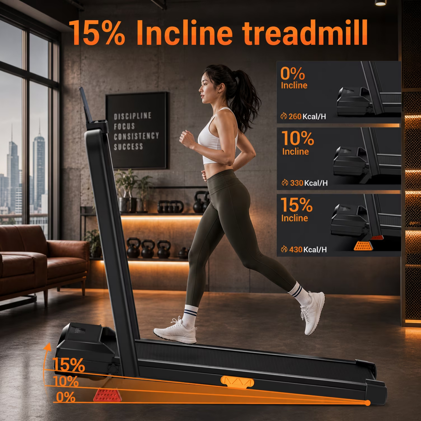 4-in-1 Foldable Walking Pad with 10% Incline, 2.5 HP Under Desk Treadmill for Home Office, 300 lb Capacity