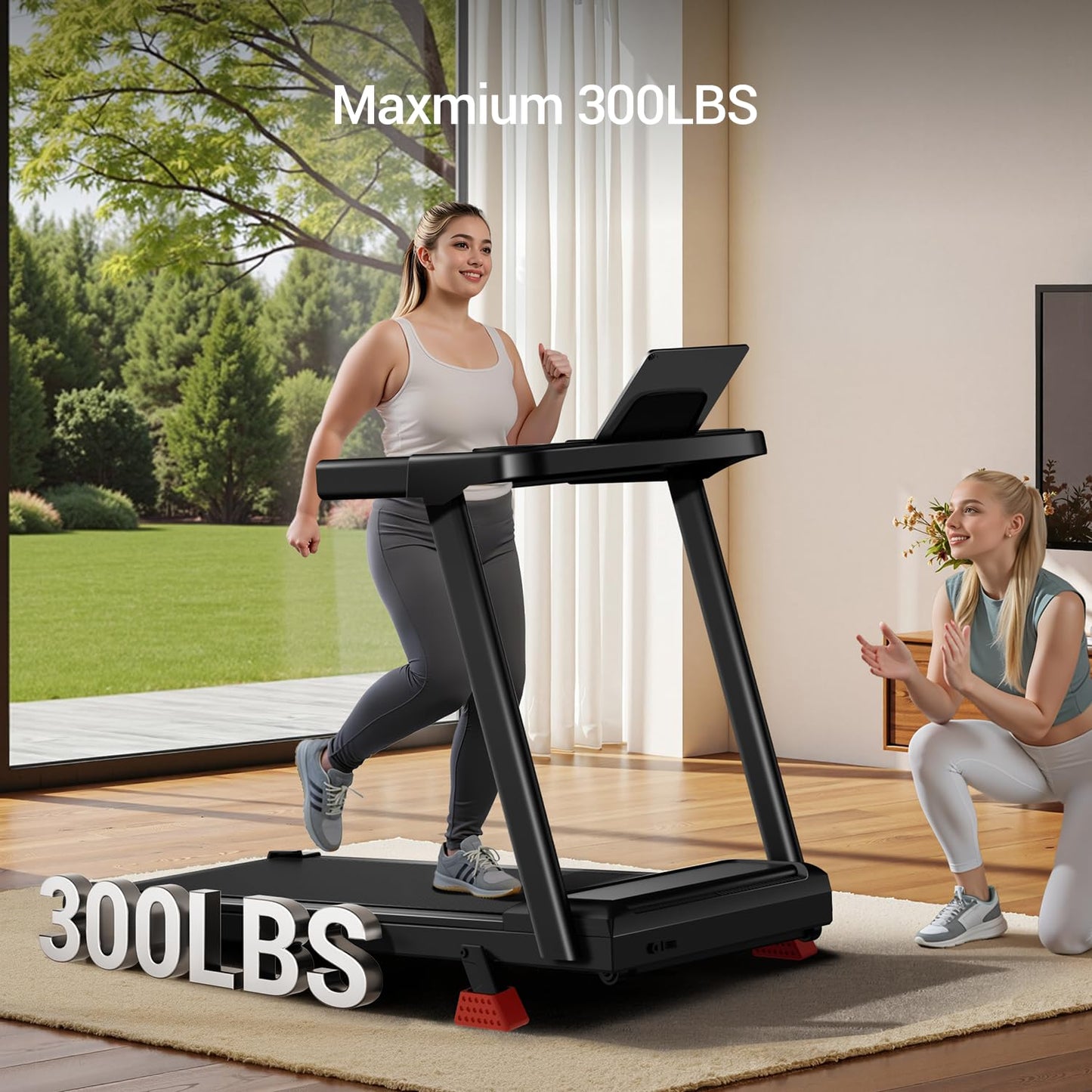 20-Level Auto Incline Fitness Treadmill, 4.0HP Brushless Motor, Pulse Sensors, Max Speed 8.0 MPH, 400 LBS Capacity, Auto Folding for Home