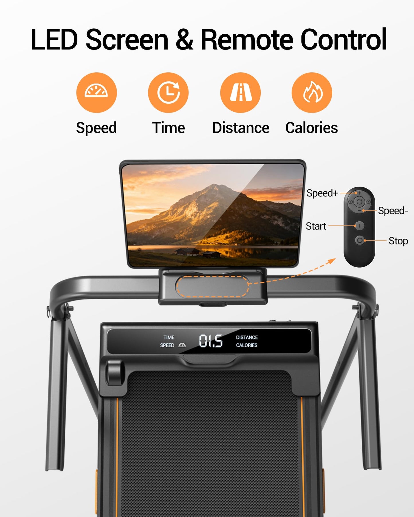 4-in-1 Foldable Walking Pad Treadmill with 16% Incline, 2.5HP Quiet Motor, Handles & 330 LB Capacity - Ideal for Home & Office Use