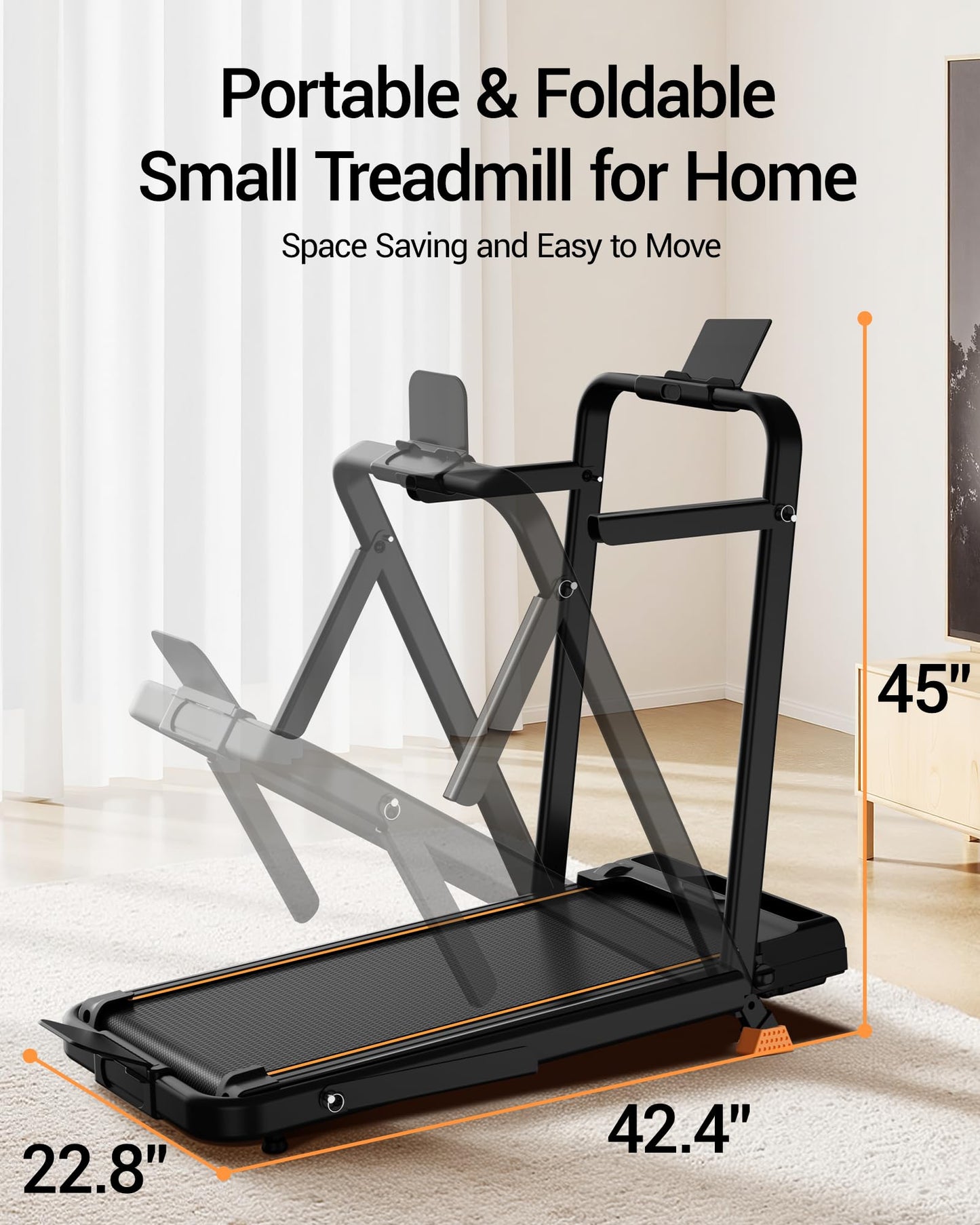 4-in-1 Foldable Walking Pad Treadmill with 16% Incline, 2.5HP Quiet Motor, Handles & 330 LB Capacity - Ideal for Home & Office Use
