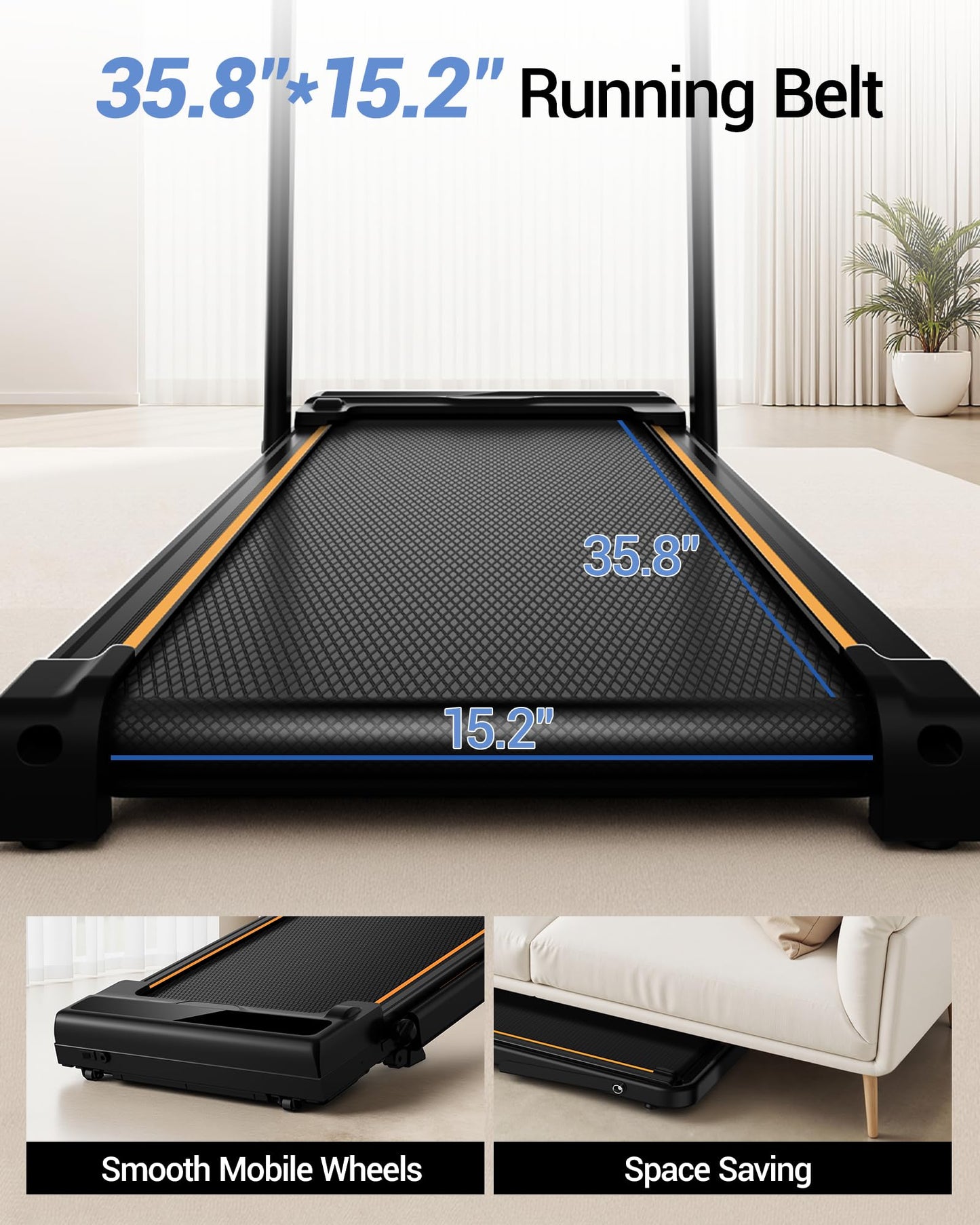 16% Incline Walking Pad Treadmill, 4-in-1 Foldable Under Desk Treadmill with Handles, 2.5 HP Quiet Motor, 330 LB Capacity