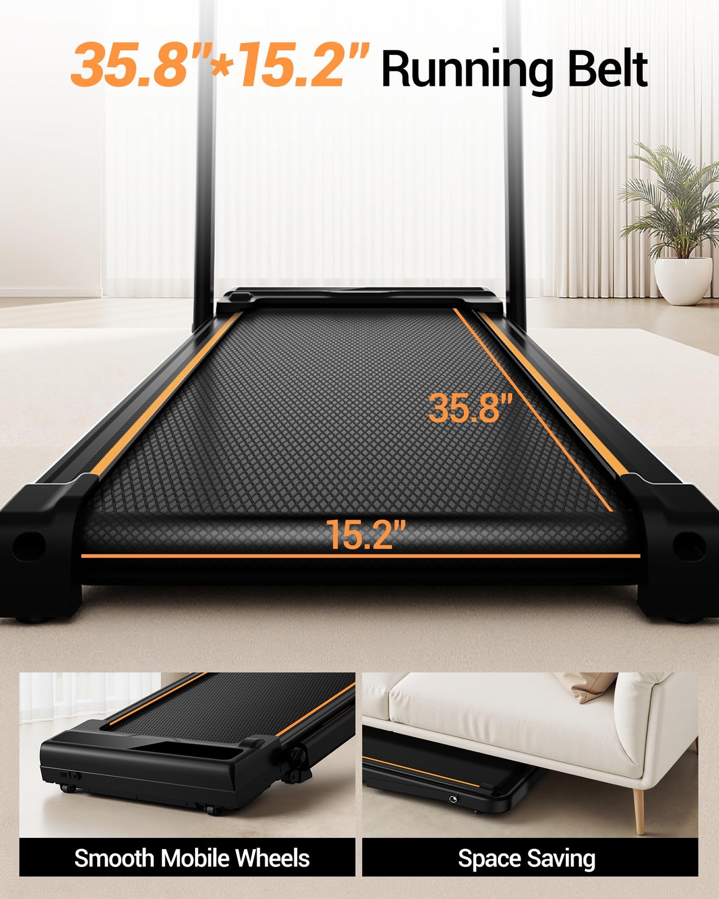 4-in-1 Foldable Walking Pad Treadmill with 16% Incline, 2.5HP Quiet Motor, Handles & 330 LB Capacity - Ideal for Home & Office Use
